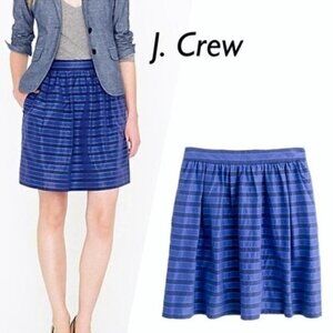 J. Crew blue striped taffeta mini skirt, Size 2